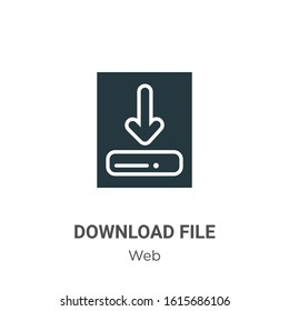 Download file glyph icon vector on white background. Flat vector download file icon symbol sign from modern web collection for mobile concept and web apps design.
