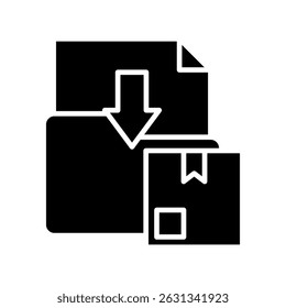 Download File glyph, mini illustration icon. use for modern concept, print, UI, UX kit, web and app development. Vector related to sales, logistic and ecommerce