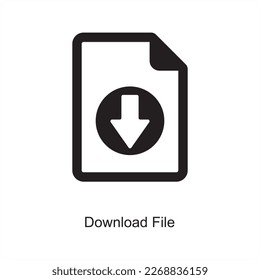 Download File and download icon concept