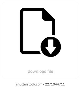 Download File and download icon concept