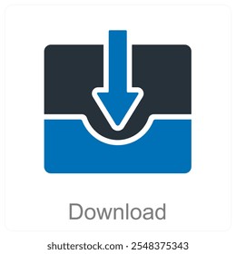 Download and file icon concept