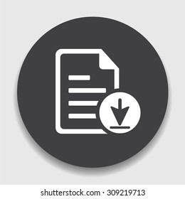 Download File Icon. File Document Symbol Button - Document Arrow