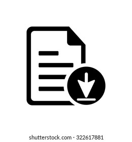 Download File Icon. File Document Symbol Button - Document Arrow