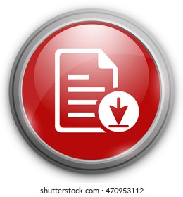 Download file icon. File document symbol button - document arrow