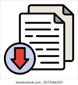 Elemento de icono de archivo de Descarga para diseño