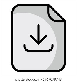 Download File Icon Element For Design
