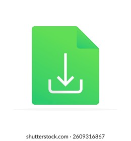 download file icon, flat colored vector. modern and minimalist design