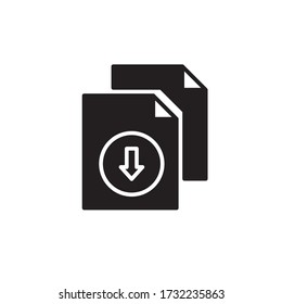 download file icon glyph vector illustration. isolated on white background