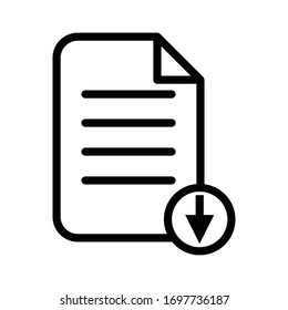 Download file icon outline vector design