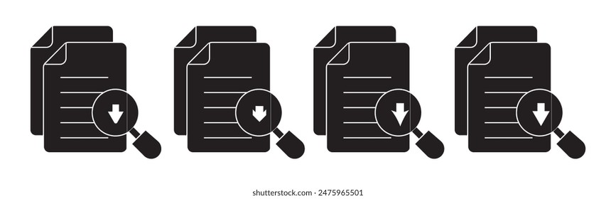 diseño de Vector de esquema de icono de archivo de Descarga,,
