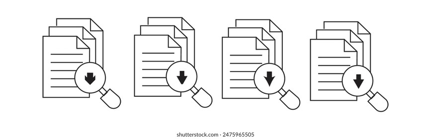 Download file icon outline vector design