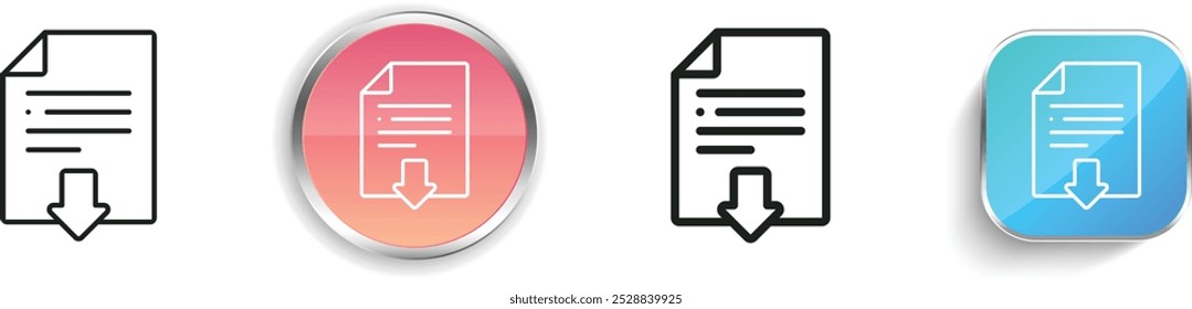 download file icon. Thin Linear, Regular and Button Style Design Isolated On White Background