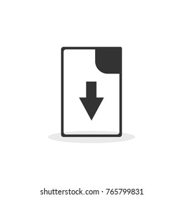 Download file icon. Vector illustration.