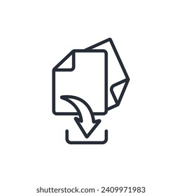 icono del archivo de descarga. vector.Curso editable.Signo de estilo lineal para uso de diseño web,logotipo.Ilustración de símbolo.