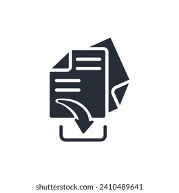download file icon. vector.Editable stroke.linear style sign for use web design,logo.Symbol illustration.
