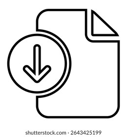 download file line icon design. download file thin black outline symbol vector illustration. editable stroke icon on transparent background.