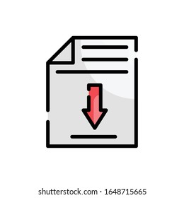Download file Outline Filled Icon. vector illustration. EPS 10