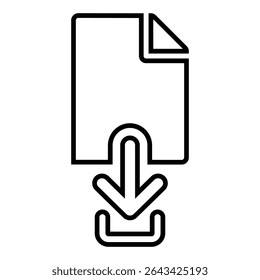 download file set line icon design. download file set thin black outline symbol vector illustration. editable stroke icon on transparent background.