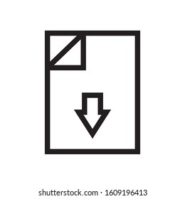 Download File Thin Line Icon for Web User Interface