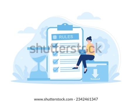 Download file usage license rules trending concept flat illustration