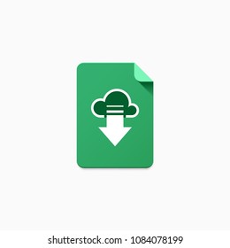 Download file user interface icon for cloud data storage service, website, application design