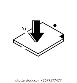 Icono de Vector de archivo de Descarga Ilustración de stock