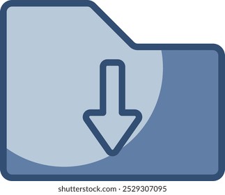 Fondo transparente del icono del Vector del archivo de la Descarga. diseño reemplazable del color azul