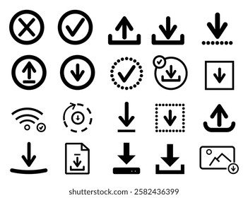 Download File - vector icons for website with arrow.