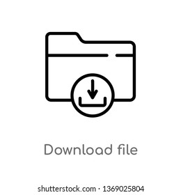 download file vector line icon. Simple element illustration. download file outline icon from web concept. Can be used for web and mobile