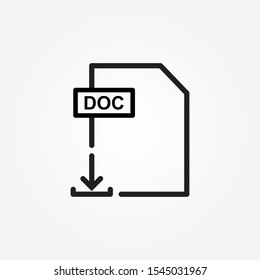 Download file vector outline single icon. File document symbol.