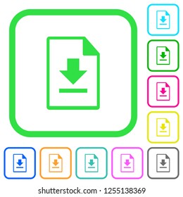 Download file vivid colored flat icons in curved borders on white background