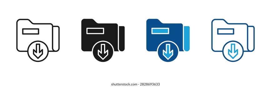 Download File web icon with multiple style collection
