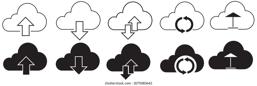 Download files ,cloud storage icon set
