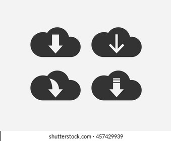 Download files / cloud storage icon set