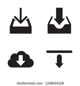 Download files icons vector set for web site or application. Various simple download icon isolated from the background.