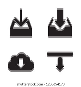 Download files icons vector set for web site or application. Various simple download icon isolated from the background.