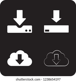Download files icons vector set for web site or application. Various simple download icon isolated from the background.