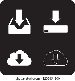 Download files icons vector set for web site or application. Various simple download icon isolated from the background.
