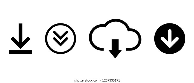 Download files icons vector set for web site or application.  Set of download icons. Download vector icon. Download. Download vector collection