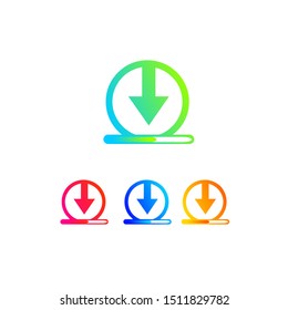 Download files icons vector set for web site or application. Various simple download icon isolated from the background. - Vector