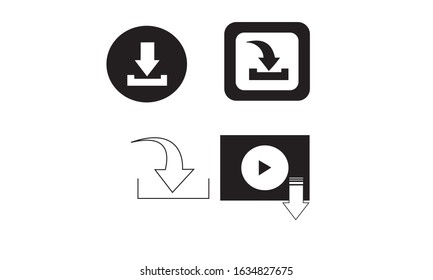 Download files icons vector set for web site or application