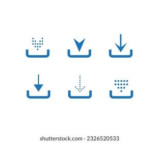 Download files icons vector set for web site or application. Various simple download icon isolated from the background.