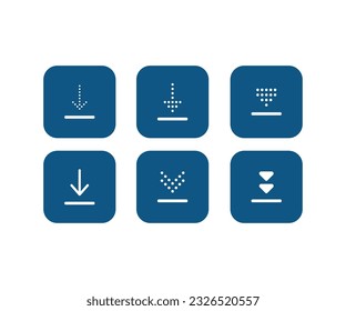 Download files icons vector set for web site or application. Various simple download icon isolated from the background.