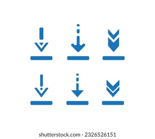 Download files icons vector set for web site or application. Various simple download icon isolated from the background.