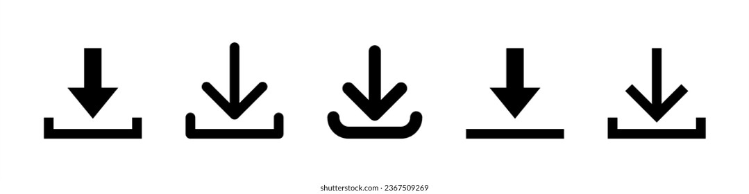 Download files icons vector set for web site or application. Various simple download icon isolated from the background. Vector 10 eps.