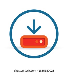 Descargar archivos necesarios para la instalación de equipos de eficiencia energética. Icono del vector.