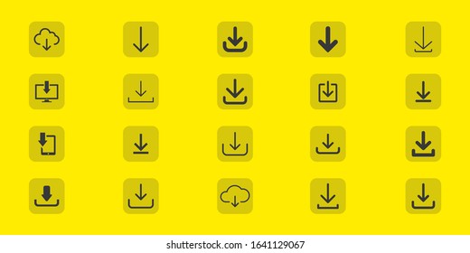Download files vector icon. Duo tone Save to Device line icons set for web and mobile app. Simple Cloud download, backup, e-commerce purchase, Image saving symbol isolated from the background.