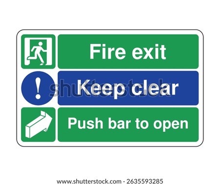 Download Fire Exit Keep Clear Sign - High-Quality Stock Image for Emergency Safety and Building Compliance
