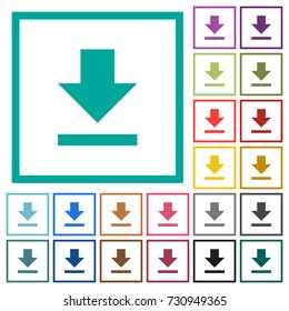Download flat color icons with quadrant frames on white background