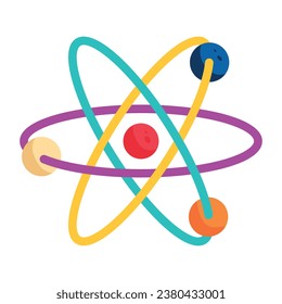 Download flat icon depicting atomic energy 